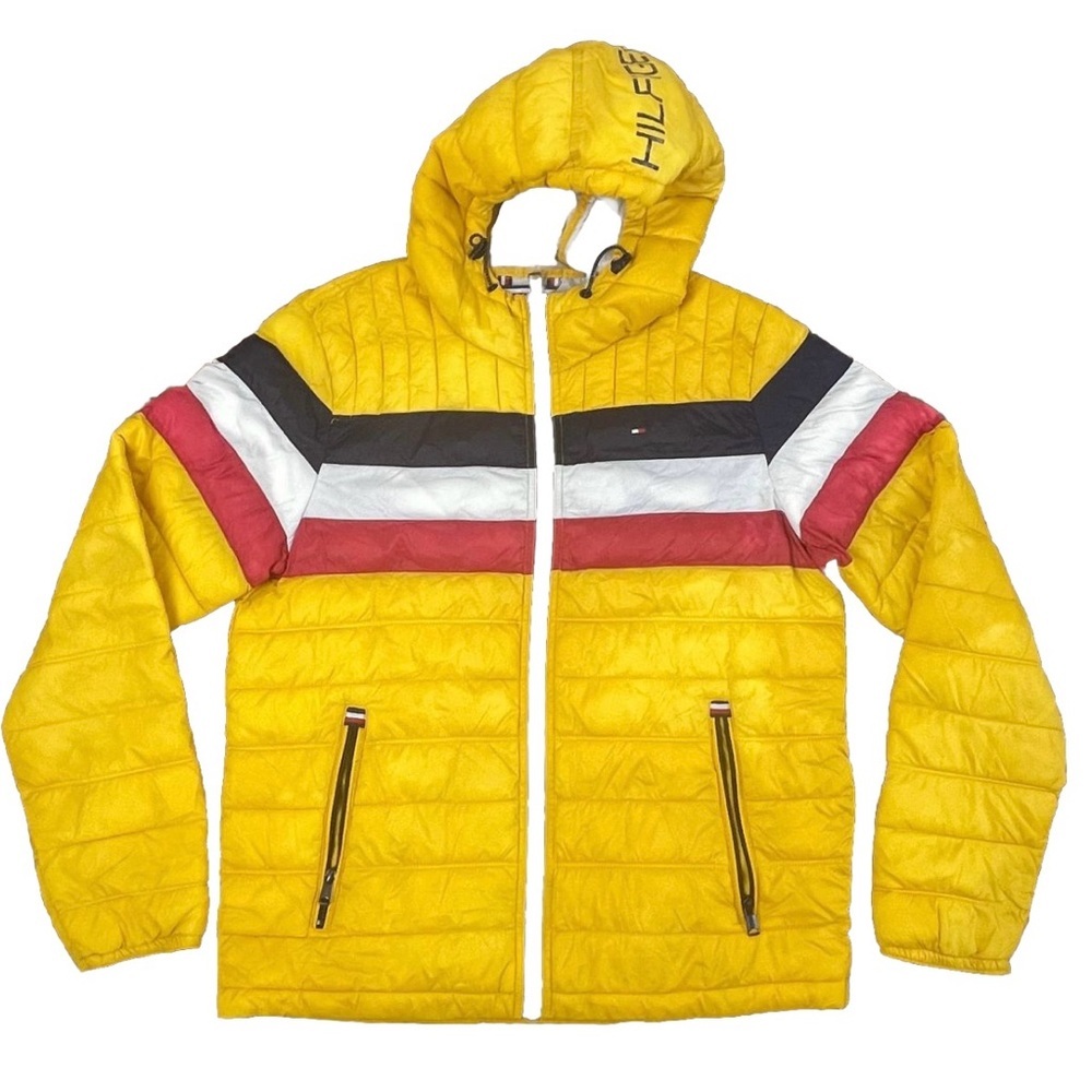 Tommy‎ Hilfiger Quilted Ultra Loft Puffer Hooded Jacket Men Sz M Gorpcore Y2K
